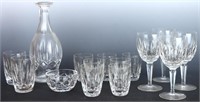 WATERFORD CRYSTAL VASE, CUPS, BOWL & GLASSES