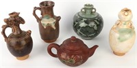 ORNATE CHINESE WATER VESSELS, VASES AND TEAPOT - 5
