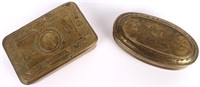 ANTIQUE WWI & OLD DUTCH BRASS TOBACCO BOXES