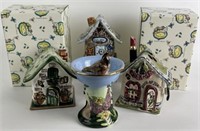 Clay Works by Heather Goldminc Houses & Birdbath