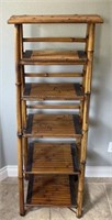 Collapsible Bamboo Ladder Shelving Unit