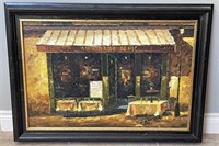 Unsigned Street Scene Oil on Canvas