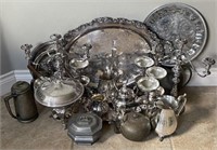 Silver Plate, Brass and Pewter Serving Pieces