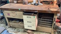 72”x30” work bench with wooden top