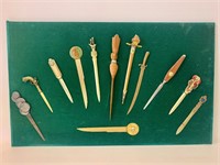Mounted Collection of 12 Letter Openers