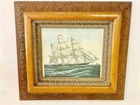 Ornate Frame with Ship Print