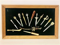 Mounted Collection of Letter Openers