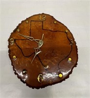 Vintage Wooden Slice Texas Clock