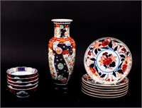 Gold Imari Bowls & Plates Seizan Gama Vase