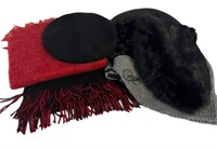 Black & Red Scarves & Hats