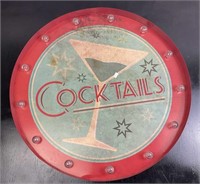 24" Round Lit "Cocktails" Sign
