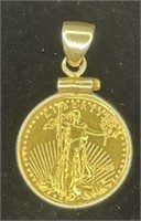 1995 1/10 Oz $5 Gold Coin Pendant