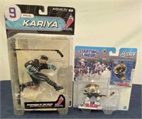 Paul Kariya and Ray Bourque Hockey Figures; New