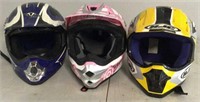 Three Dirt Bike Helmets