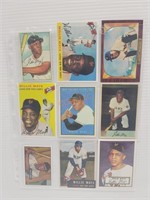 9 Pocket Plastic Sheet Baseball Cards Willie Mays