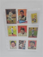 9 Pocket Sheet of Baseball Cards Babe Ruth