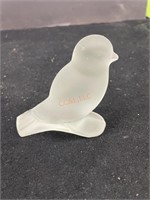 Vintage Frosted Glass Sparrow