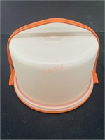 Classic Orange Tupperware Round Cake Holder