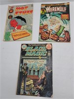 3 Vintage Comics Black Magic, Werewolf, Hot Stuff