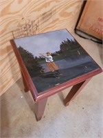 Handpainted Golfer Side Table/ Plant Stand