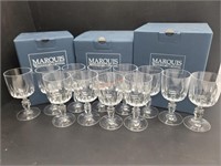 12 Assorted Waterford Wine Glasses