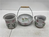 Stoneware Flower Pottery Set