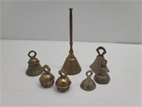 7 Assorted Solid Brass Bells