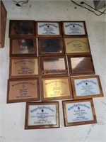 14 Vintage Michigan Interscholastic Award plaques