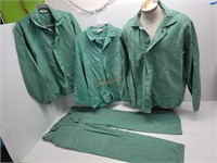 3 Vintage Industrial Men's Coverall Shirts 1 Pant