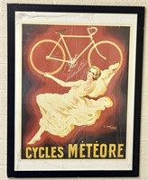 Large "Cycles Meterore" Framed Print