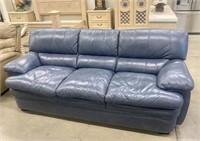 La-Z-Boy 74" Blue Leather Couch