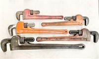 (5) Large 14"-24" Pipe Wrenches