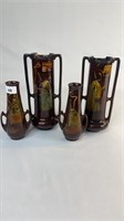 2 PAIRS OF ROYAL DOULTON KINGSWARE VASES WITH