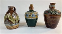 3 ROYAL DOULTON WHISKY STONEWARE DECANTERS