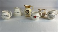 6 ASSORTED ADVERTISING WHISKY WATER JUGS INCLUDES