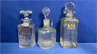 3 X EARLY WHISKY DECANTERS