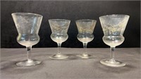 4X SIGNED DANILE CRAWFORD VICTORIAN WHISKY GLASSES