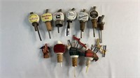 10 ASSORTED WHISKY  ADVERTISING BOTTLE POURERS
