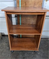 Wooden Rolling Shelf- Used (See Pics)