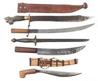 WWII FILIPINO KNIVES & SWORDS LOT