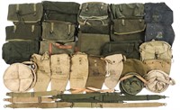WWII US ARMY ISSUE CANVAS & RUBBER BAGS POUCHES