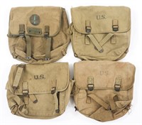 WWII US ARMY M-1936 CANVAS FIELD BAG LOT OF 4