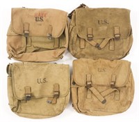 WWII US ARMY M1936 OD FIELD CANVAS BAG LOT OF 4