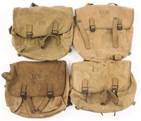 WWII US ARMY M1936 OD FIELD CANVAS BAG LOT OF 4