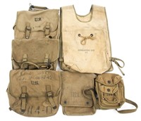 WWII US ARMY FIELD BAG & MUSETTE LOT OF 4