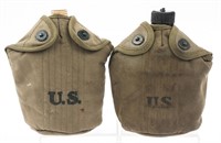 WWII US ARMY PLASTIC CANTEEN LOT OF 2