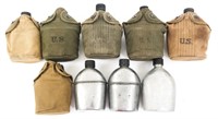 WWII US ARMY FIELD CANTEEN LOT OF 9
