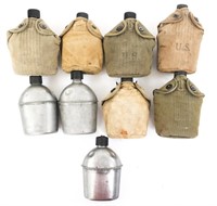 WWII US ARMY FIELD CANTEEN LOT OF 9