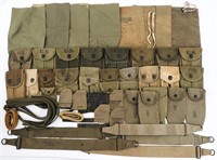 WWII US ARMY CANVAS STRAPS & POUCHES