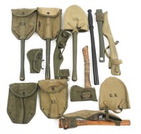 WWII US MILITARY ENTRENCHING TOOL WITH COVERS